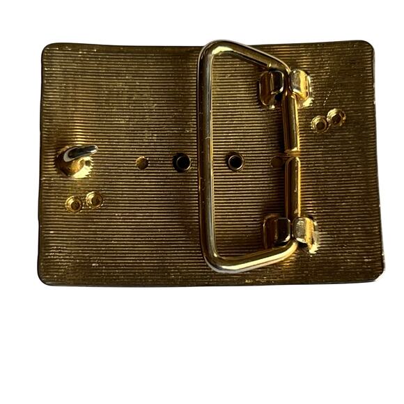 Vintage BELT BUCKLE gold silver tone ABALONE shell EUC Men or women UNIQUE - Picture 3 of 4